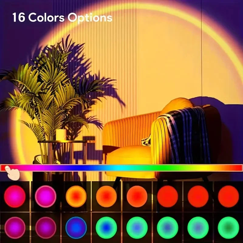 Sunset Lamp Projector — RGB Color, Rainbow, Halo, Aura, Mood Lighting