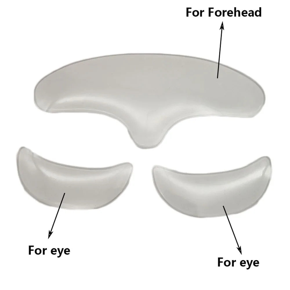 Reusable Silicone Anti-Wrinkle Patches - Forehead, Eye & Hand Smoothing Pads, Wear Overnight for Plumper, Smoother Skin