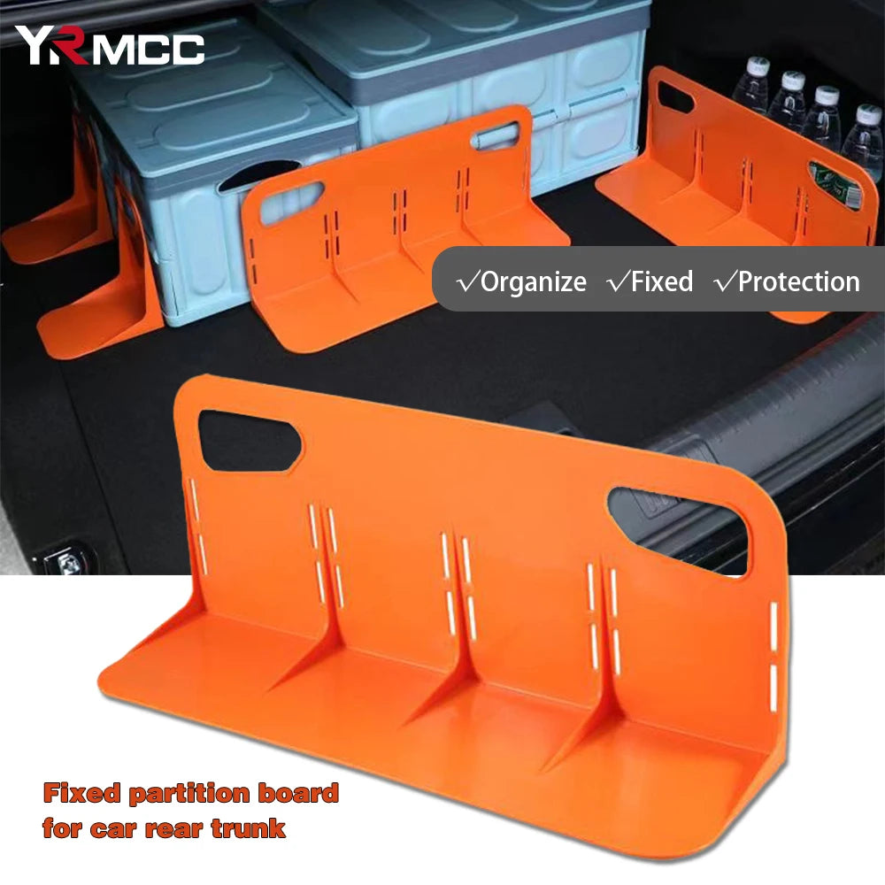 Adjustable Car Trunk Cargo Organizer Rack - Stops Groceries Sliding, Solid Plastic Baffle Divider for SUV, Sedan, Wagon