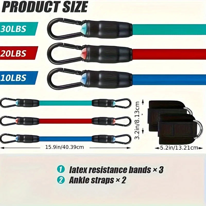Ankle Resistance Bands — Premium Quality, Adjustable, Comfortable, Durable, Versatile, Portable