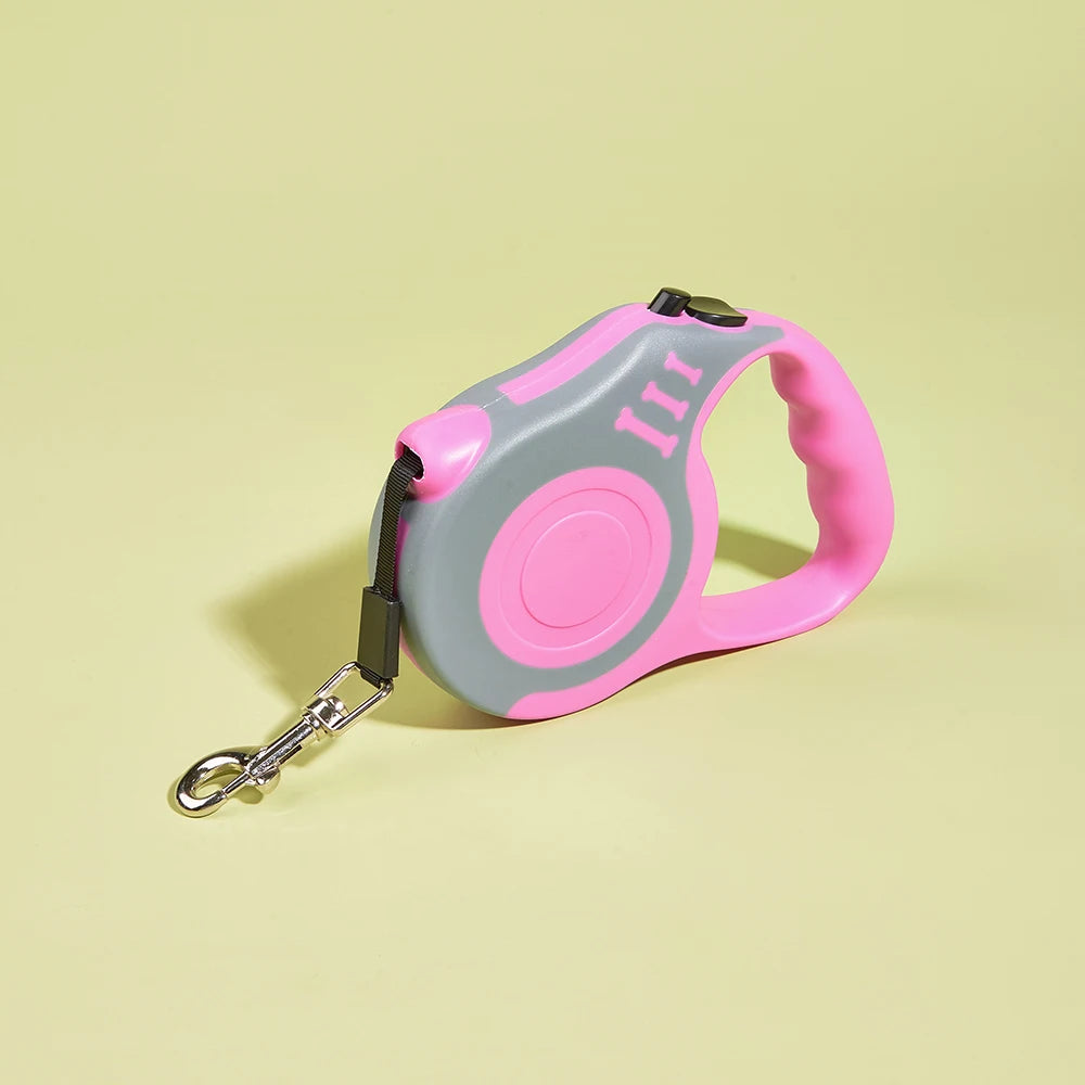 Retractable Dog Leash - 3m or 5m Auto-Locking Nylon Lead for Small to Medium Dogs & Cats, One-Hand Brake, 12 Colors