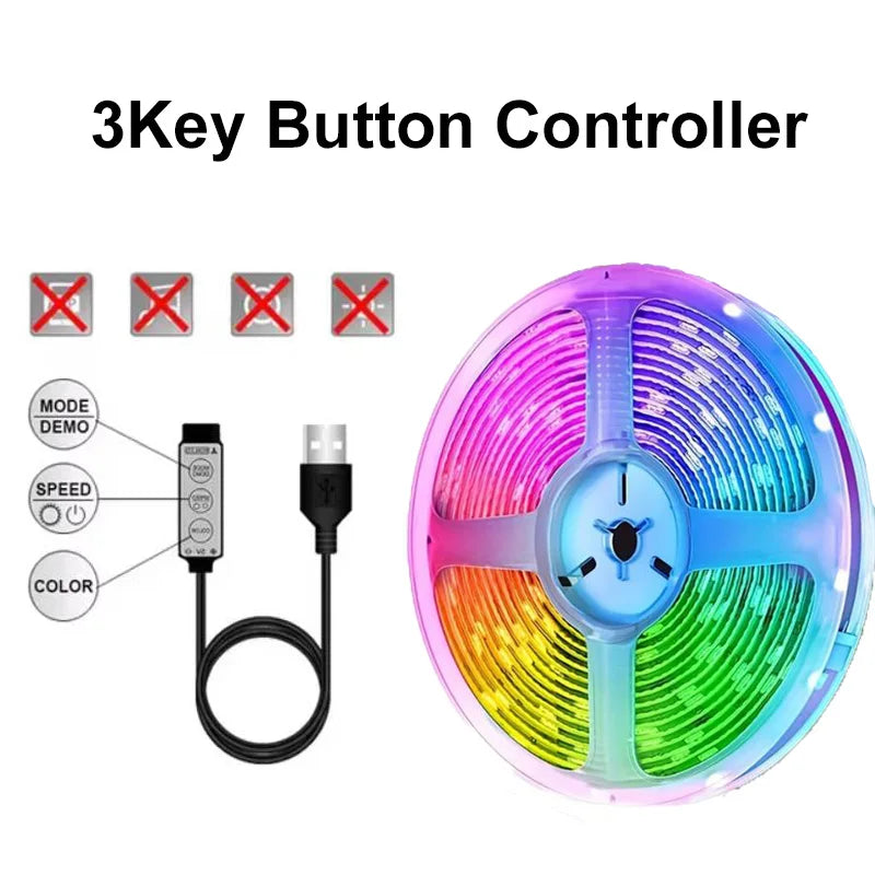 Smart RGB LED Strip Lights with Music Sync - WiFi/Bluetooth App Control, 16M Colors, Bedroom Gaming TV Backlight Decor (1m-30m)
