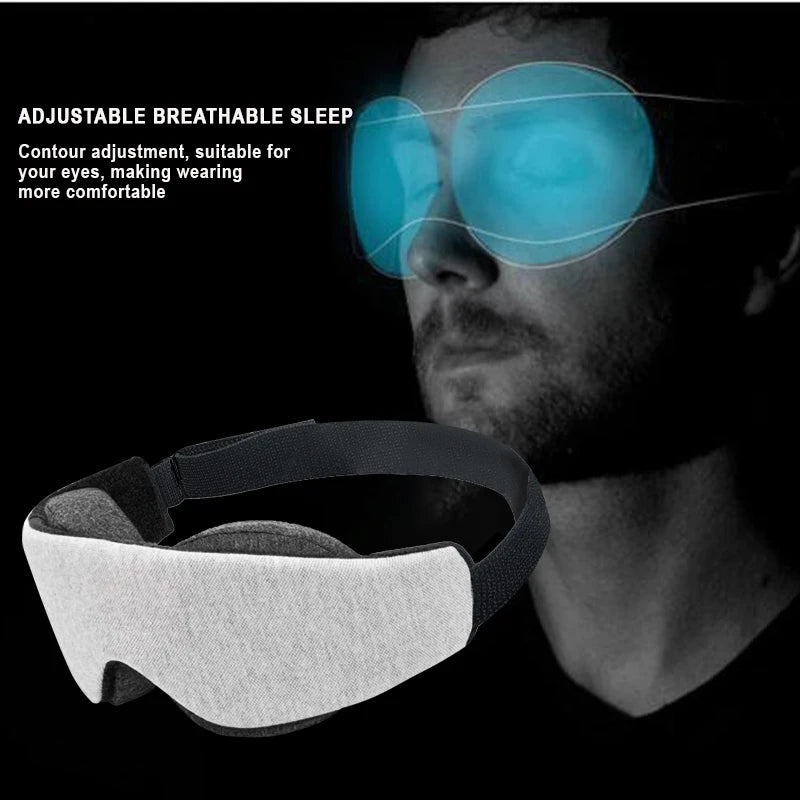 3D Contoured Blackout Sleep Mask - Zero-Pressure Eye Cup Design for Travel, Meditation, Insomnia & Side-Sleepers
