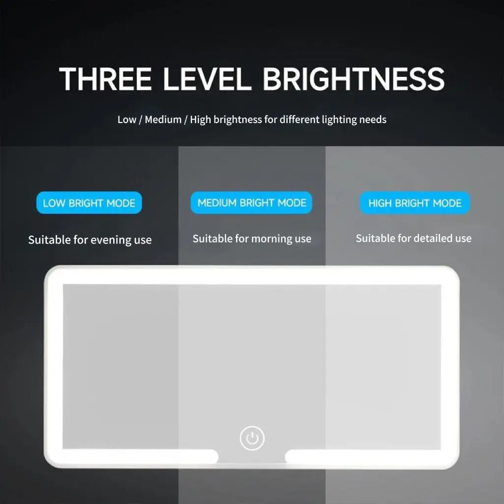 LED Car Sun Visor Mirror Led Light, Touch-Control Dimmable Rechargeable Car Interior Mirror, Led Lights for Car Auto Accessory #GLOBAL PICKS