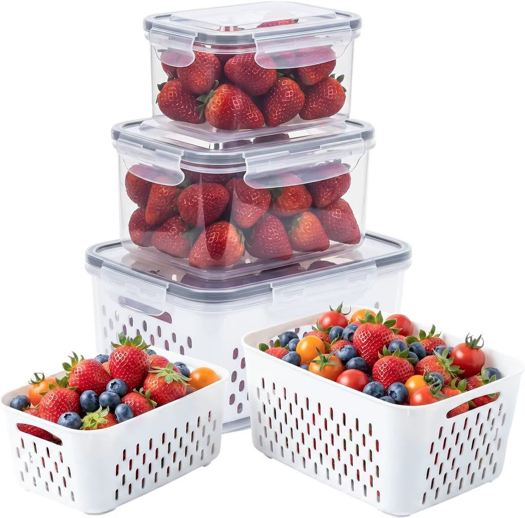Stackable Sealed Storage Container Vegetable Filter Box Refrigerator Fruit Crisper Box