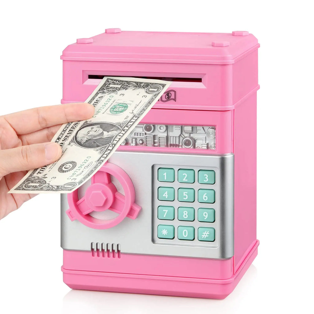 Piggy Bank for Boys Adults, Electronic ATM Coin Cash Bank with Password Code Lock and Auto Grab Bill Slot, Large Capacity Coin Bank Money Jar for Adults, Designed for All US Coins, Capacity 10000+