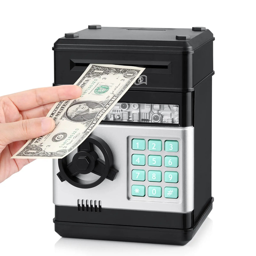 Piggy Bank for Boys Adults, Electronic ATM Coin Cash Bank with Password Code Lock and Auto Grab Bill Slot, Large Capacity Coin Bank Money Jar for Adults, Designed for All US Coins, Capacity 10000+