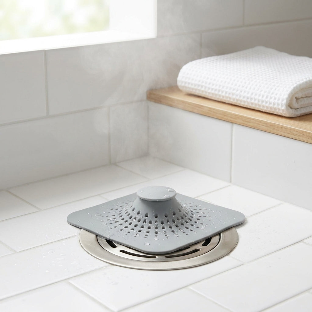 Silicone Drain Hair Catcher - Universal Shower & Tub Strainer, Bathroom Drain Cover, Sink Hair Trap, Anti-Clog Reusable Drain Protector