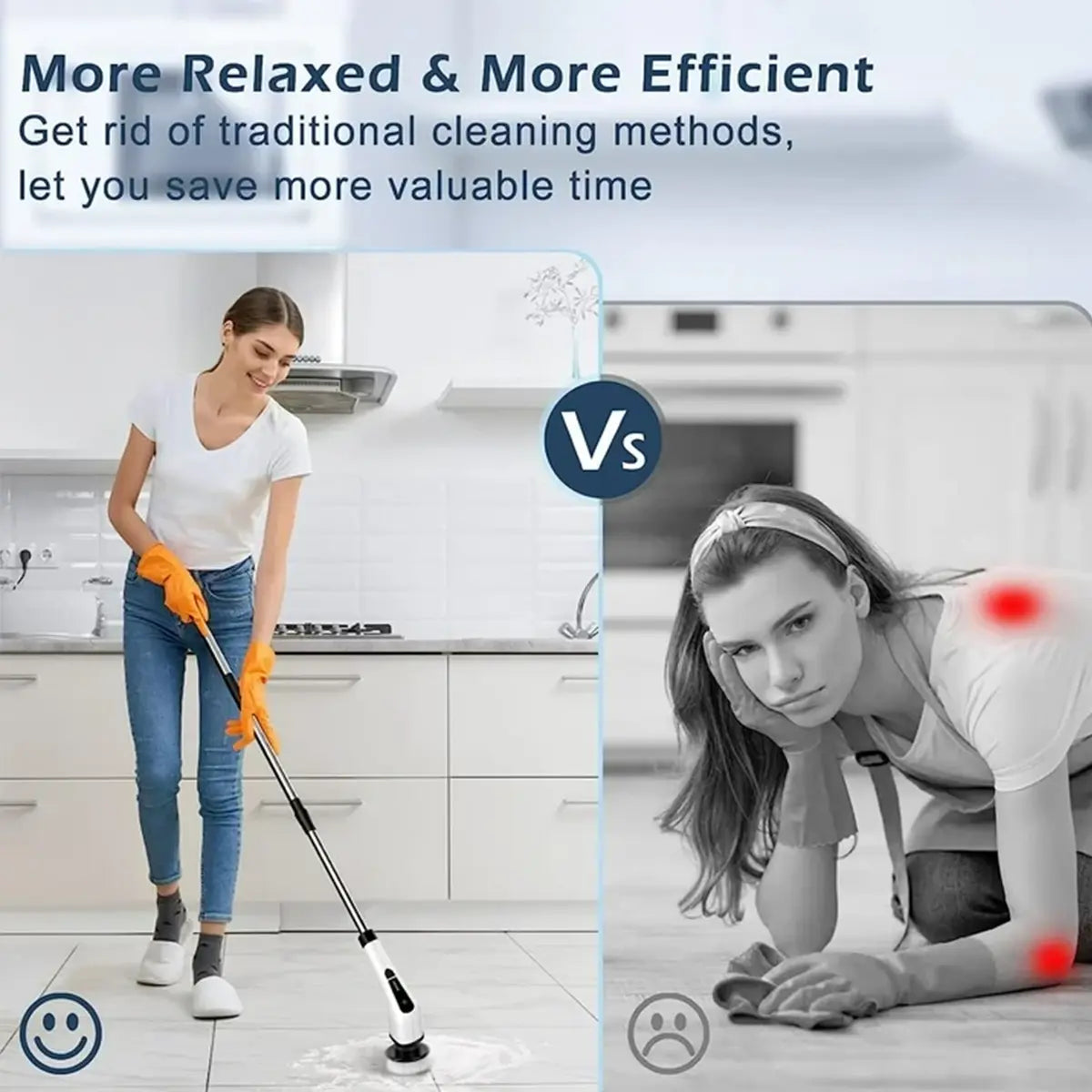 Cordless Electric Spin Scrubber - IPX7 Full-Body Waterproof Cleaning Brush with 4 Replaceable Heads, 3 Adjustable Extension Handle, 2-Speed for Bathroom, Kitchen, Homegoods, Bathroom Accessories, Back to School Haul, Tools and Gadgets, Apartment Stuff, Ba