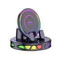 360° Rotating Wireless Charging Car Phone Mount with RGB Ambient Light – Ultra-Stable Vacuum Suction & Auto-Lock Holder for Dashboard & Windshield, Fits Iphone & Android