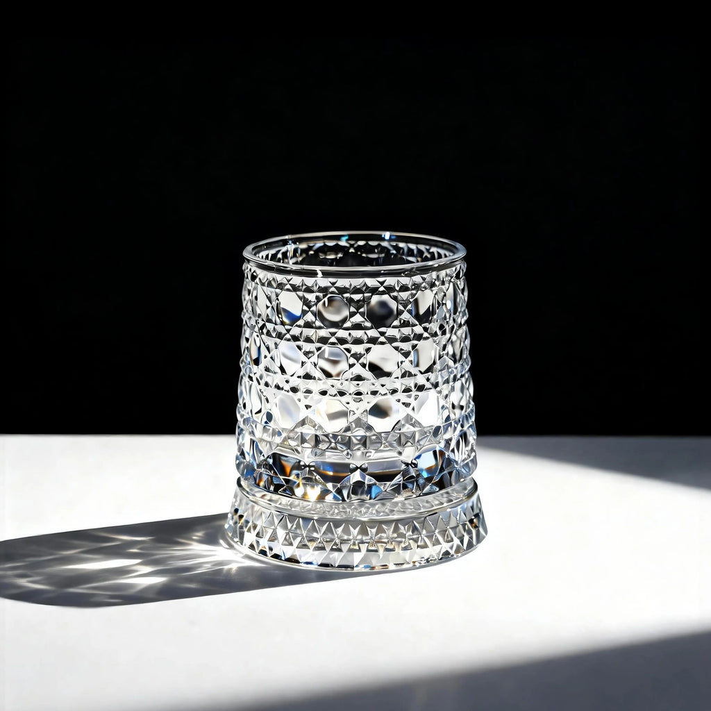 Summerwins【Vorhore】Luxury 360° Spinning Crystal Glass – Star-Cut Stress Relief Whiskey & Wine Glass, Elegant European Barware Gift，Rotating Glass Cup Spinning Glass Cup