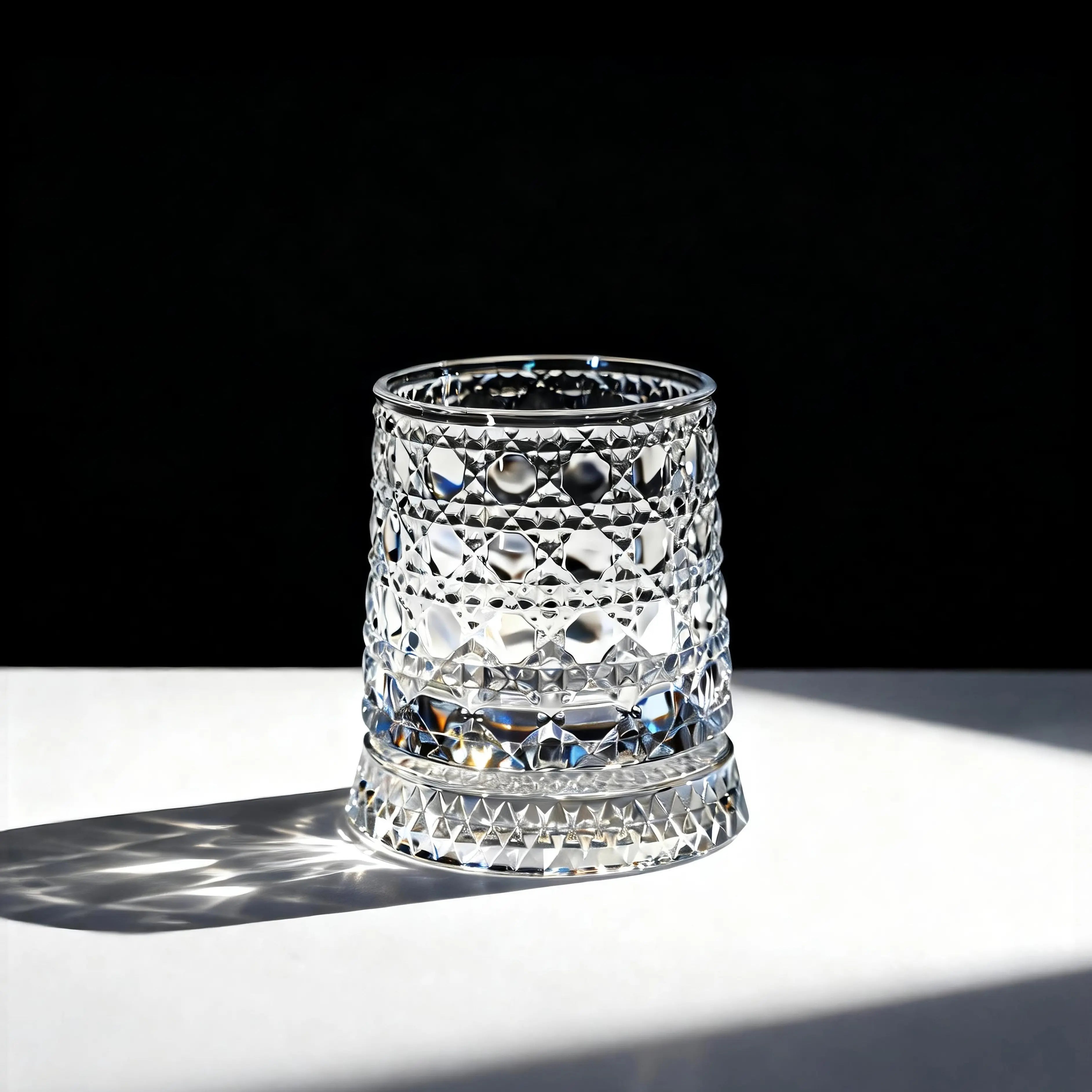 Summerwins【Vorhore】Luxury 360° Spinning Crystal Glass – Star-Cut Stress Relief Whiskey & Wine Glass, Elegant European Barware Gift，Rotating Glass Cup Spinning Glass Cup