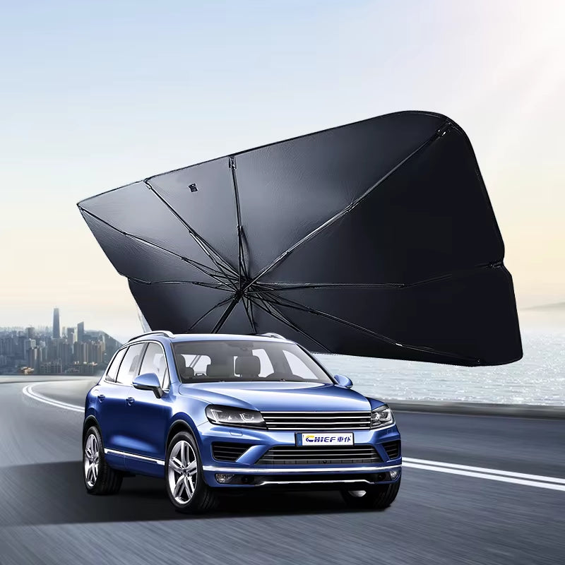 Dual-Layer Car Window Parasols Sunshade Fast Cool Front Windshield Shades for Civic Double Layers Cloth Car Accessories