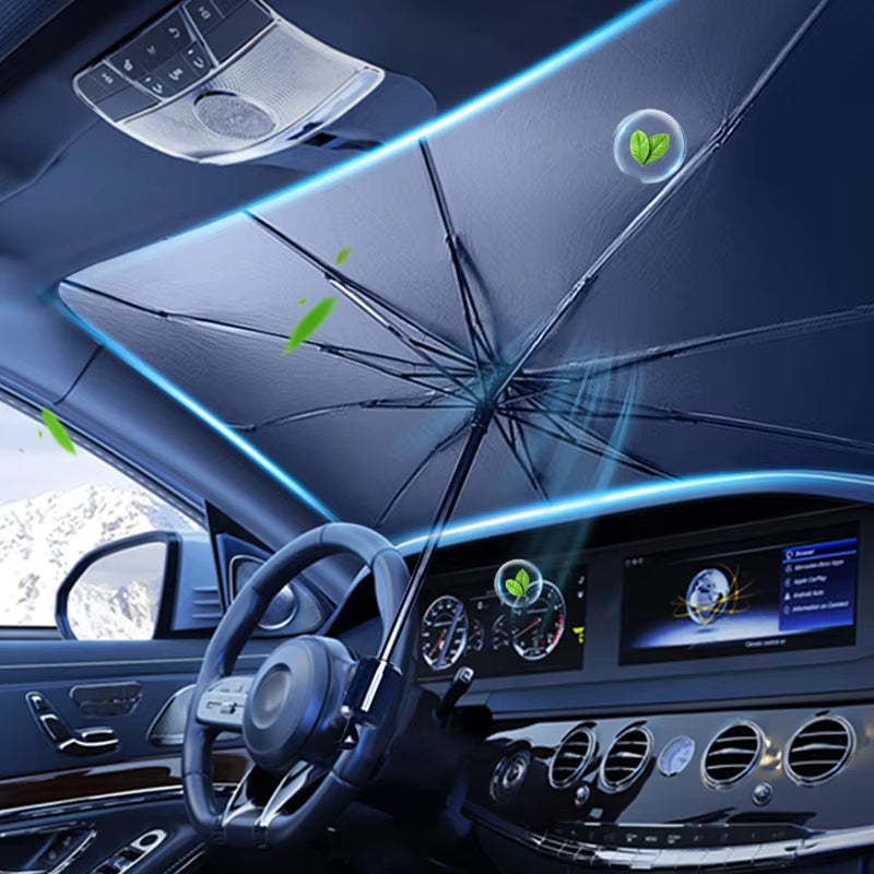Dual-Layer Car Window Parasols Sunshade Fast Cool Front Windshield Shades for Civic Double Layers Cloth Car Accessories
