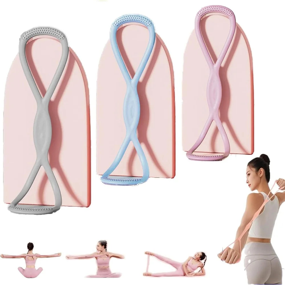 Figure 8 Yoga Resistance Band Soft Silicone Quick Rebound Exercise Band 15/25/35 LB Fitness Resistance Band