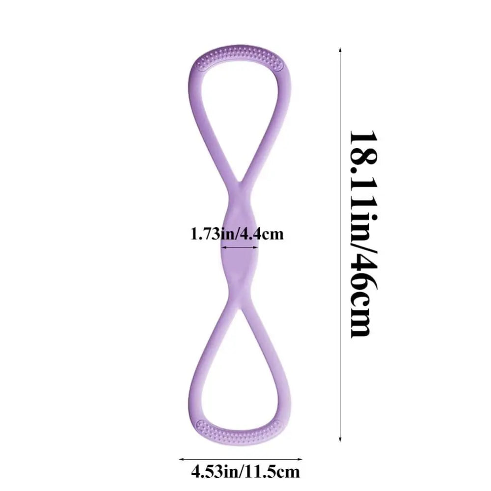 Figure 8 Yoga Resistance Band Soft Silicone Quick Rebound Exercise Band 15/25/35 LB Fitness Resistance Band