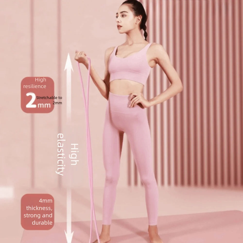 Figure 8 Yoga Resistance Band Soft Silicone Quick Rebound Exercise Band 15/25/35 LB Fitness Resistance Band