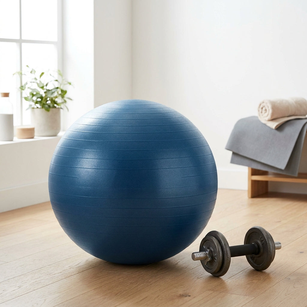 55cm Anti-Burst Yoga Exercise Ball with Pump - Stability Swiss Ball for Pilates, Core Training, Posture, Home Office Chair
