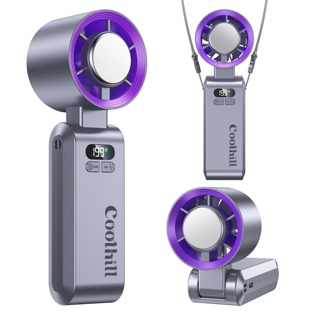 Handheld Turbo Fan — Portable, Rechargeable, Cordless, Personal, Mini, Quiet