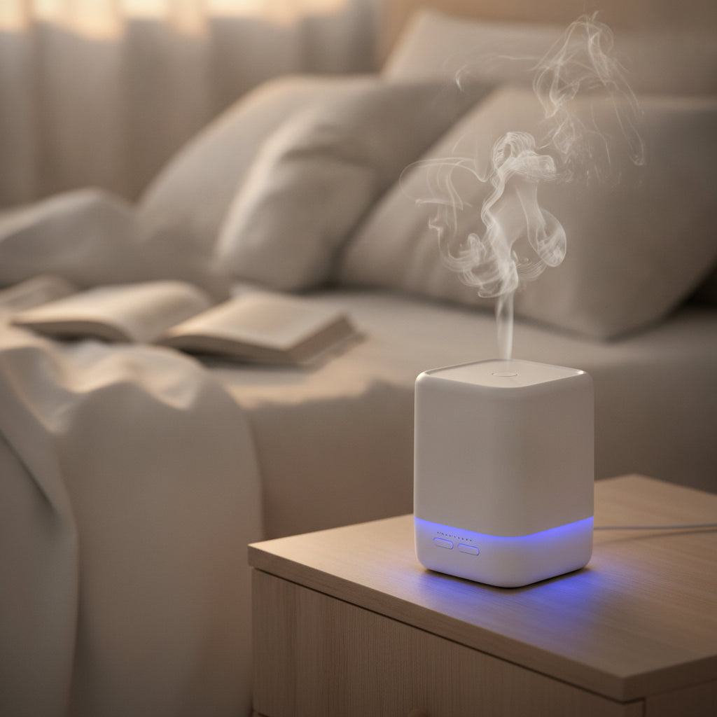 180ml Mini Aroma Diffuser & Humidifier - USB Ultrasonic Mist with Color-Changing LED Night Light, Whisper-Quiet for Bedroom, Office & Car