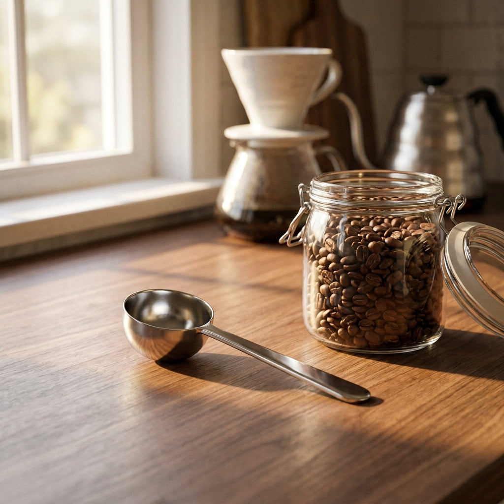 Stainless Steel Coffee & Baking Measuring Scoop - 30ml / 1/8 Cup, Heavy-Gauge Bar & Kitchen Tool