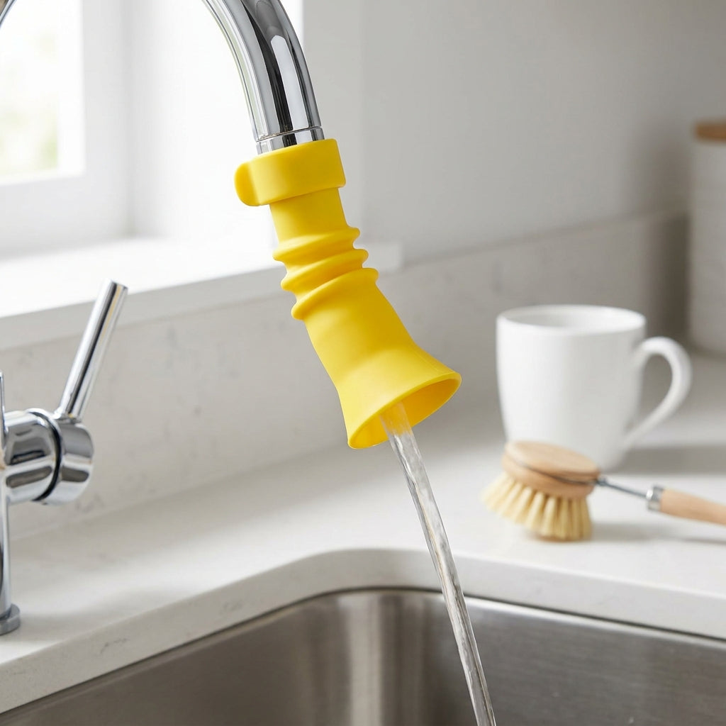 Anti-Splash Kitchen Faucet Extender - Flexible Water Deflector for Sink, Easy Snap-On Install, Stops Splashes Instantly