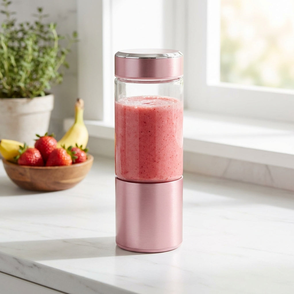 Portable Mini Blender - USB Rechargeable Personal Smoothie Cup for Shakes, Juice & Baby Food, 6-Blade Cordless On-the-Go