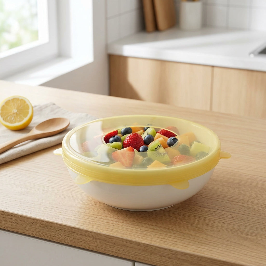 Reusable Silicone Stretch Lids - Airtight Bowl & Container Covers, Replaces Plastic Wrap, Dishwasher & Freezer Safe