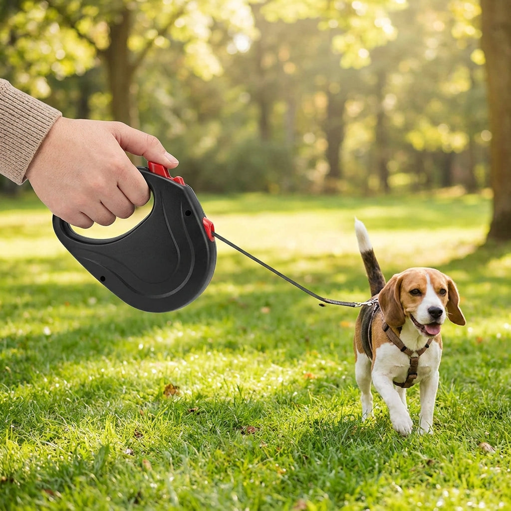 Retractable Dog Leash - 3m or 5m Auto-Locking Nylon Lead for Small to Medium Dogs & Cats, One-Hand Brake, 12 Colors