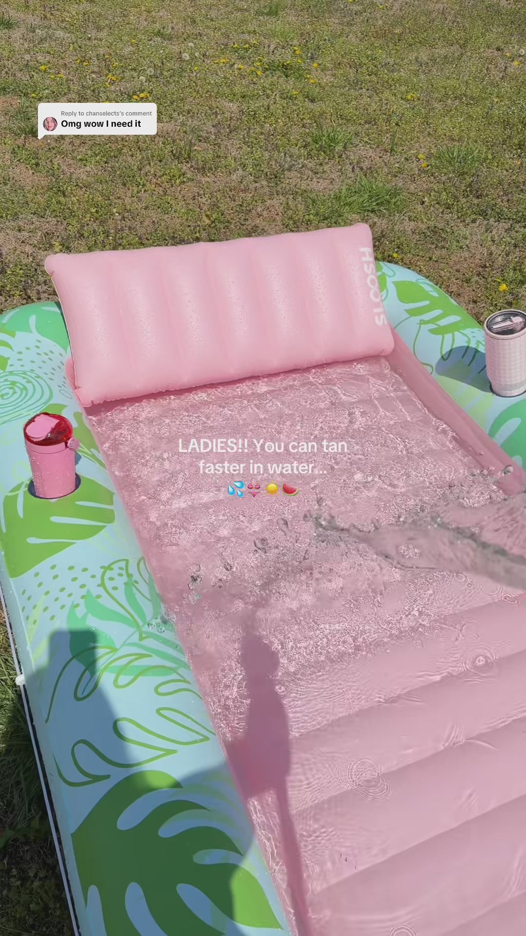 Inflatable Pool Lounge — Comfortable, Durable, with Cup Holder, Headrest, Backre — demo video