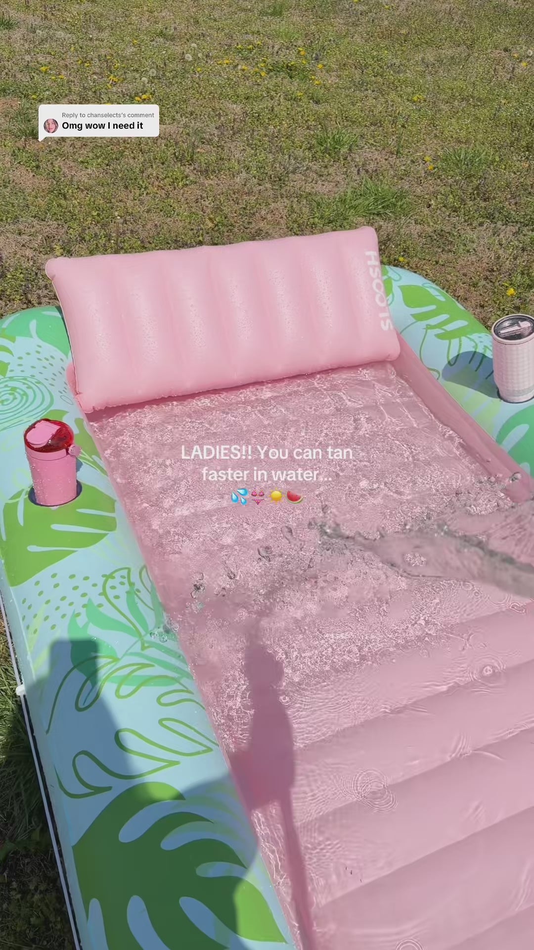 Inflatable Pool Lounge — Comfortable, Durable, with Cup Holder, Headrest, Backre — demo video