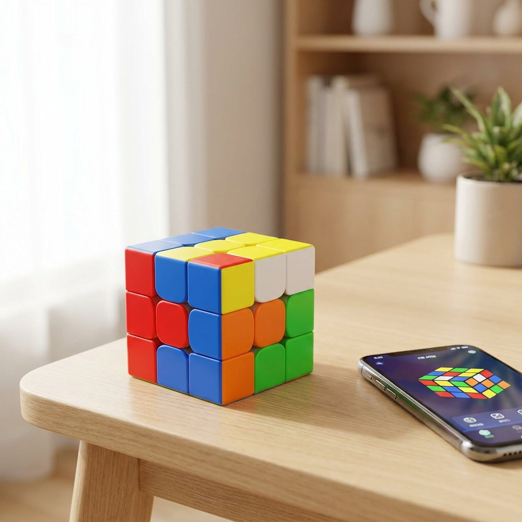 Qiyi Smart 3x3 Magnetic Speed Cube - Stickerless Pro Cube, Connects to App for Solve Tracking, Tournament-Grade Fidget Toy